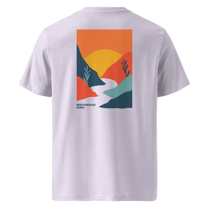 Landschaft Bio-Baumwoll-T-Shirt in Lavendel