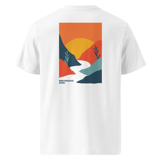 Landschaft Bio-Baumwoll-T-Shirt in Weiß